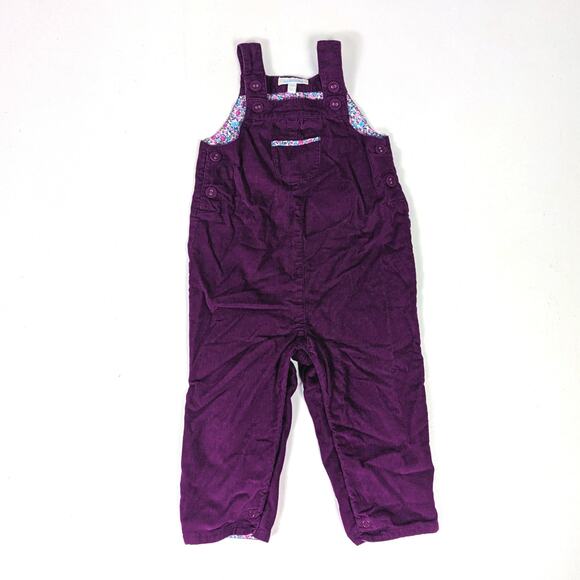 Jojo Maman Bebe Overalls Baby Girls Sz 12-18m Purple Corduroy Dungarees - Picture 1 of 5